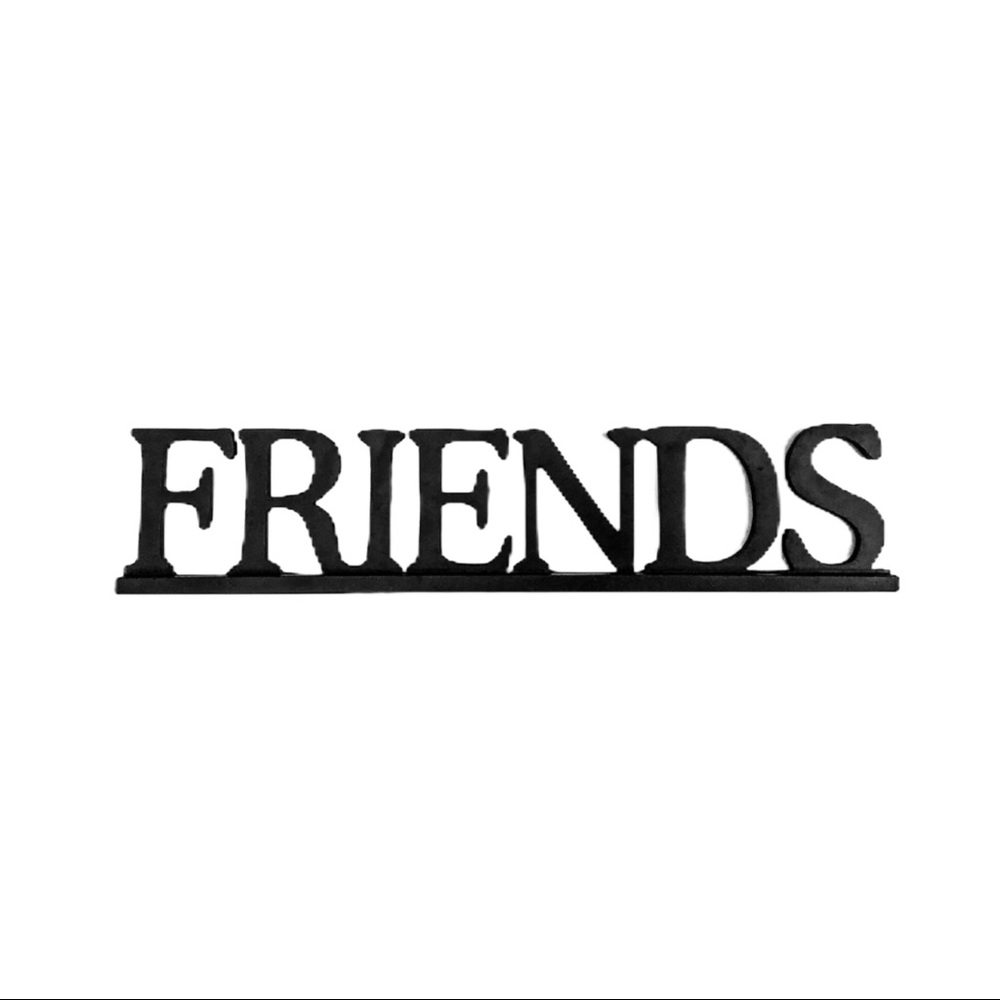 Friends Cutout Wood Graphic Plaque